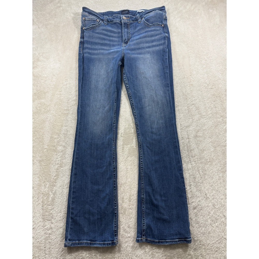 Daytrip Womens Virgo Bootcut Stretch Blue Denim Jeans 34L Meas: 34x31 (READ)